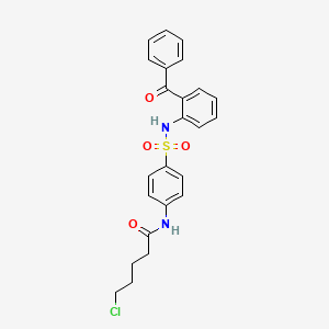 molecular formula C24H23ClN2O4S B14222910 N-{4-[(2-Benzoylphenyl)sulfamoyl]phenyl}-5-chloropentanamide CAS No. 827576-86-3