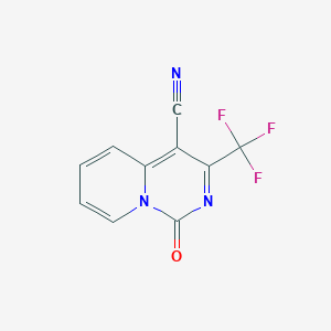 molecular formula C10H4F3N3O B14222976 1H-Pyrido[1,2-c]pyrimidine-4-carbonitrile, 1-oxo-3-(trifluoromethyl)- CAS No. 522606-73-1