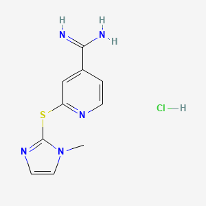 molecular formula C10H12ClN5S B1422298 2-[(1-methyl-1H-imidazol-2-yl)sulfanyl]pyridine-4-carboximidamide hydrochloride CAS No. 1221722-16-2
