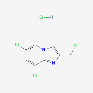 molecular formula C8H6Cl4N2 B1422301 6,8-Dichloro-2-(chloromethyl)imidazo[1,2-a]pyridine hydrochloride CAS No. 1235440-45-5