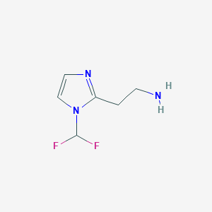 molecular formula C6H9F2N3 B1422307 2-[1-(二氟甲基)-1H-咪唑-2-基]乙胺 CAS No. 1240528-05-5