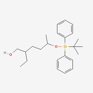 molecular formula C24H36O2Si B14223118 1-Hexanol, 5-[[(1,1-dimethylethyl)diphenylsilyl]oxy]-2-ethyl- CAS No. 498572-79-5