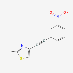 molecular formula C12H8N2O2S B14223126 2-Methyl-4-[(3-nitrophenyl)ethynyl]-1,3-thiazole CAS No. 823199-07-1