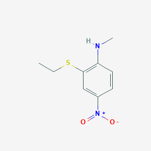 molecular formula C9H12N2O2S B14223141 Benzenamine, 2-(ethylthio)-N-methyl-4-nitro- CAS No. 827026-22-2