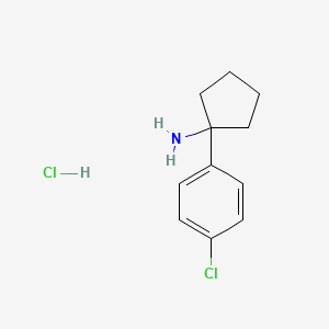 molecular formula C11H15Cl2N B1422316 1-(4-Chlorophenyl)cyclopentan-1-amine hydrochloride CAS No. 1235439-77-6