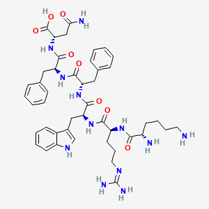 molecular formula C45H60N12O8 B14223166 L-Lysyl-N~5~-(diaminomethylidene)-L-ornithyl-L-tryptophyl-L-phenylalanyl-L-phenylalanyl-L-asparagine CAS No. 824959-26-4