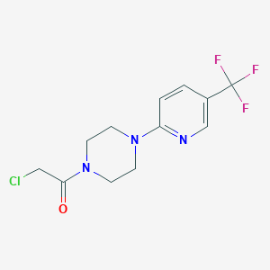 molecular formula C12H13ClF3N3O B1422332 1-(Chloroacetyl)-4-[5-(trifluoromethyl)pyridin-2-yl]piperazine CAS No. 1219827-59-4