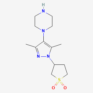 molecular formula C13H22N4O2S B1422334 1-[1-(1,1-dioxidotetrahydro-3-thienyl)-3,5-dimethyl-1H-pyrazol-4-yl]piperazine CAS No. 1219828-02-0