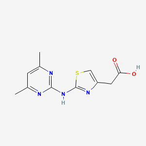 molecular formula C11H12N4O2S B1422347 {2-[(4,6-Dimethylpyrimidin-2-yl)amino]-1,3-thiazol-4-yl}acetic acid CAS No. 1248907-60-9