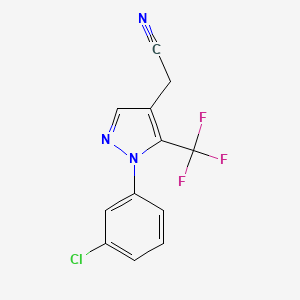 2-[1-(3-chlorophenyl)-5-(trifluoromethyl)-1H-pyrazol-4-yl]acetonitrile