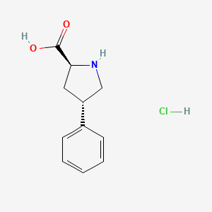molecular formula C11H14ClNO2 B1422357 反式-4-苯基-L-脯氨酸盐酸盐 CAS No. 90657-53-7