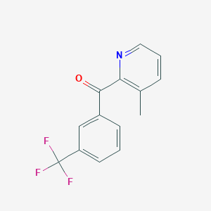 molecular formula C14H10F3NO B1422368 3-Methyl-2-(3-trifluoromethylbenzoyl)pyridine CAS No. 1187170-51-9