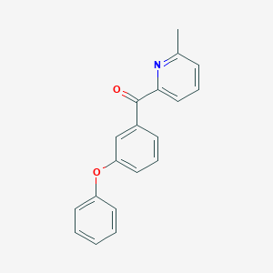 molecular formula C19H15NO2 B1422369 6-Methyl-2-(3-phenoxybenzoyl)pyridine CAS No. 1187164-38-0