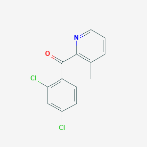 molecular formula C13H9Cl2NO B1422370 2-(2,4-Dichlorobenzoyl)-3-methylpyridine CAS No. 1187164-55-1