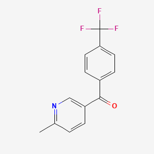 molecular formula C14H10F3NO B1422372 2-甲基-5-(4-三氟甲基苯甲酰)吡啶 CAS No. 1187169-12-5