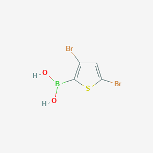 molecular formula C4H3BBr2O2S B1422383 (3,5-ジブロモチオフェン-2-イル)ボロン酸 CAS No. 1095177-31-3