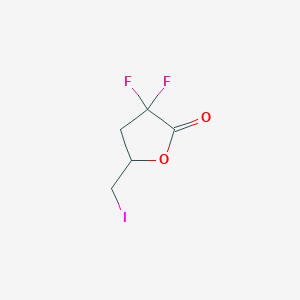 molecular formula C5H5F2IO2 B1422389 3,3-二氟-5-(碘甲基)氧杂环-2-酮 CAS No. 1256080-97-3