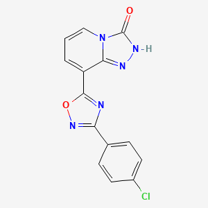 molecular formula C14H8ClN5O2 B1422392 8-[3-(4-chlorophenyl)-1,2,4-oxadiazol-5-yl][1,2,4]triazolo[4,3-a]pyridin-3(2H)-one CAS No. 1239728-32-5