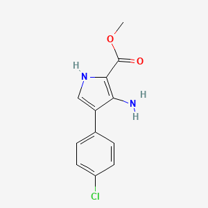 molecular formula C12H11ClN2O2 B1422399 methyl 3-amino-4-(4-chlorophenyl)-1H-pyrrole-2-carboxylate CAS No. 683212-52-4