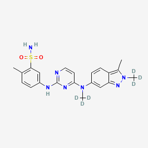 molecular formula C21H23N7O2S B1422400 2-methyl-5-[[4-[methyl-d3-[3-methyl-2-(methyl-d3)-2H-indazol-6-yl]amino]-2-pyrimidinyl]amino]-benzenesulfonamide 