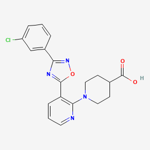 molecular formula C19H17ClN4O3 B1422401 1-{3-[3-(3-Chlorophenyl)-1,2,4-oxadiazol-5-yl]pyridin-2-yl}piperidine-4-carboxylic acid CAS No. 1260934-87-9