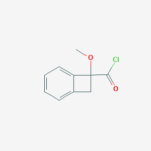 B142241 Bicyclo[4.2.0]octa-1,3,5-triene-7-carbonyl chloride, 7-methoxy-(9CI) CAS No. 125476-35-9