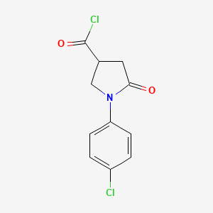 molecular formula C11H9Cl2NO2 B1422411 1-(4-Chlorophenyl)-5-oxopyrrolidine-3-carbonyl chloride CAS No. 930781-56-9