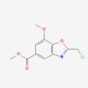 molecular formula C11H10ClNO4 B1422417 2-(氯甲基)-7-甲氧基-1,3-苯并恶唑-5-甲酸甲酯 CAS No. 1221792-62-6