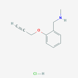 molecular formula C11H14ClNO B1422420 氯化甲基({[2-(prop-2-yn-1-yloxy)phenyl]methyl})胺 CAS No. 1258640-56-0
