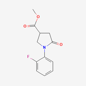 molecular formula C12H12FNO3 B1422425 Methyl 1-(2-fluorophenyl)-5-oxopyrrolidine-3-carboxylate CAS No. 1239772-19-0