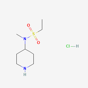 molecular formula C8H19ClN2O2S B1422435 N-methyl-N-(piperidin-4-yl)ethane-1-sulfonamide hydrochloride CAS No. 1269151-71-4