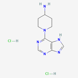 molecular formula C10H16Cl2N6 B1422437 1-(1H-purin-6-yl)piperidin-4-amine dihydrochloride CAS No. 1258650-96-2