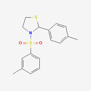 3-(3-Methylbenzene-1-sulfonyl)-2-(4-methylphenyl)-1,3-thiazolidine