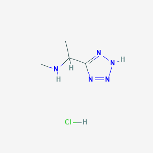molecular formula C4H10ClN5 B1422438 methyl[1-(1H-1,2,3,4-tetrazol-5-yl)ethyl]amine hydrochloride CAS No. 1269152-34-2