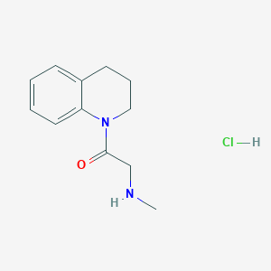 molecular formula C12H17ClN2O B1422440 1-[3,4-Dihydro-1(2H)-quinolinyl]-2-(methylamino)-1-ethanone hydrochloride CAS No. 1220036-60-1