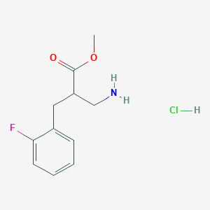 molecular formula C11H15ClFNO2 B1422462 Methyl 3-amino-2-[(2-fluorophenyl)methyl]propanoate hydrochloride CAS No. 1258650-19-9