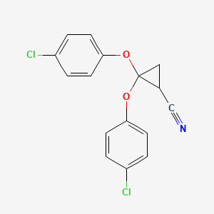 molecular formula C16H11Cl2NO2 B14224681 2,2-Bis(4-chlorophenoxy)cyclopropane-1-carbonitrile CAS No. 541502-16-3