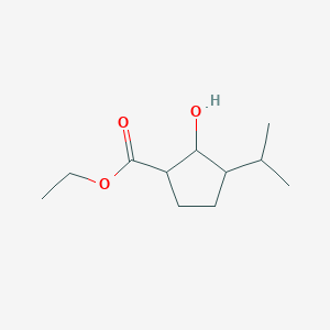 molecular formula C11H20O3 B14224692 Cyclopentanecarboxylic acid, 2-hydroxy-3-(1-methylethyl)-, ethyl ester CAS No. 820236-43-9