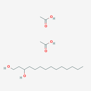 molecular formula C18H38O6 B14224704 Acetic acid;tetradecane-1,3-diol CAS No. 824983-70-2