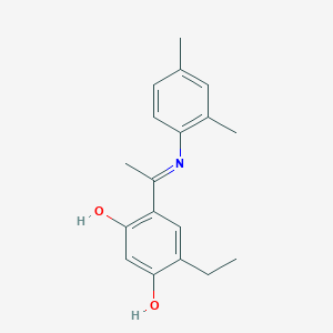 molecular formula C18H21NO2 B14224708 6-[1-(2,4-Dimethylanilino)ethylidene]-4-ethyl-3-hydroxycyclohexa-2,4-dien-1-one CAS No. 586356-62-9