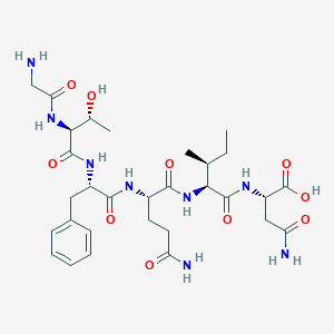 molecular formula C30H46N8O10 B14224722 L-Asparagine, glycyl-L-threonyl-L-phenylalanyl-L-glutaminyl-L-isoleucyl- CAS No. 574750-02-0