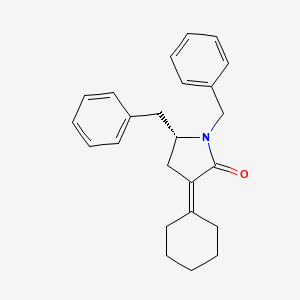 molecular formula C24H27NO B14224725 (5S)-1,5-dibenzyl-3-cyclohexylidenepyrrolidin-2-one CAS No. 823785-84-8