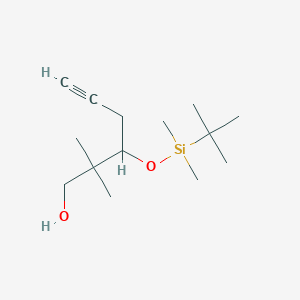 molecular formula C14H28O2Si B14224739 3-(tert-Butyldimethylsilyl)oxy-2,2-dimethylhex-5-yn-1-ol CAS No. 558437-65-3