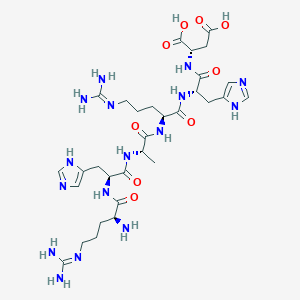 molecular formula C31H50N16O9 B14224755 N~5~-(Diaminomethylidene)-L-ornithyl-L-histidyl-L-alanyl-N~5~-(diaminomethylidene)-L-ornithyl-L-histidyl-L-aspartic acid CAS No. 630403-24-6