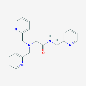 molecular formula C21H23N5O B14224785 Acetamide, 2-[bis(2-pyridinylmethyl)amino]-N-[1-(2-pyridinyl)ethyl]- CAS No. 770711-86-9