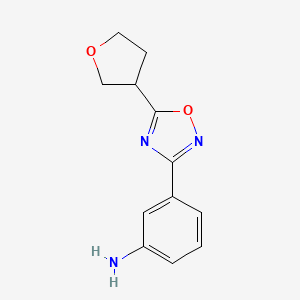 molecular formula C12H13N3O2 B1422479 3-[5-(氧杂环丙烷-3-基)-1,2,4-恶二唑-3-基]苯胺 CAS No. 1244030-98-5