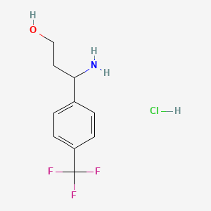 molecular formula C10H13ClF3NO B1422481 3-(4-Trifluoromethylphenyl)-DL-beta-alaninol hcl CAS No. 1159826-26-2