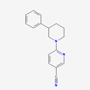 3-Pyridinecarbonitrile, 6-(3-phenyl-1-piperidinyl)-