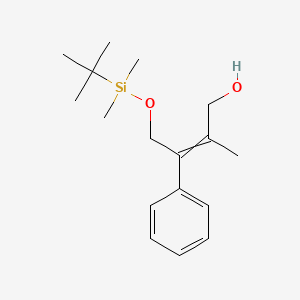 molecular formula C17H28O2Si B14224886 4-{[tert-Butyl(dimethyl)silyl]oxy}-2-methyl-3-phenylbut-2-en-1-ol CAS No. 828916-92-3