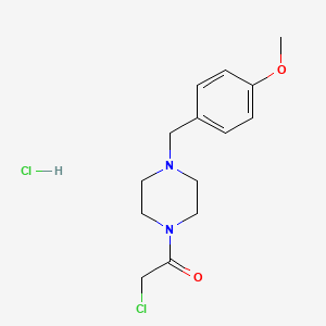 molecular formula C14H20Cl2N2O2 B1422489 2-Chloro-1-{4-[(4-methoxyphenyl)methyl]piperazin-1-yl}ethan-1-one hydrochloride CAS No. 1258640-48-0